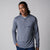 Image of a male model wearing a JOOLA Men's Quarter Zip Hoodie, Navy Heather.