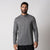 White background, image of a male model wearing the JOOLA Men's Quarter Zip Pullover, Charcoal Heather.
