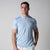 Gray background, image of a male model wearing a JOOLA Men's Court Polo, Blue Breeze.