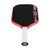 Pickleball paddle with red and black design on a white background