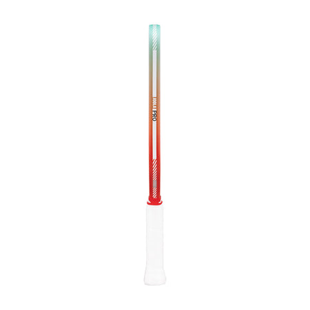 Gradient-colored JOOLA pickleball paddle edge guard with red at one end and blue at the other on a white background.