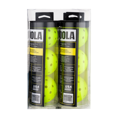 White package, image of 12-pack of HC-40 pickleballs in package.