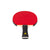 White background, image of a JOOLA table tennis racket with a red surface and a black handle that has a JOOLA Trinity logo on it.