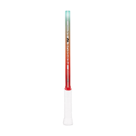 Gradient-colored JOOLA pickleball paddle edge guard with red at one end and blue at the other on a white background.