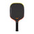 White background, Orange and Yellow gradiant edge guard on the JOOLA 3S Dual Scorpeus Pickleball Paddle.