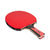 White background, angled view of the JOOLA Carbon Table Tennis Racket, black and red handle and a red racket face.