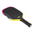 White background, Pink and Yellow gradiant edge guard on the JOOLA 3S Dual Magnus Pickleball Paddle.