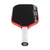 Red and black pickleball paddle on a white background