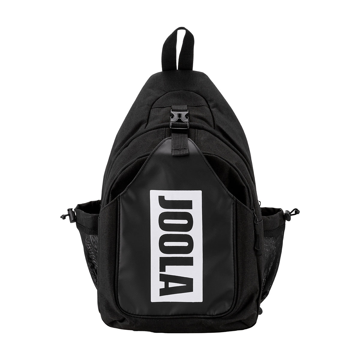Black sling bag with 'JOOLA' logo on a white background.