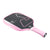 White background, product image of the JOOLA Essentials Dash pickleball paddle, pink handle, pink edge guard, and black and pink surface color.