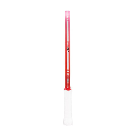 White and red edge guard on a Pro IV pickleball paddle on a white background.