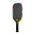 White background, Pink and Yellow gradiant edge guard on the JOOLA 3S Dual Magnus Pickleball Paddle.