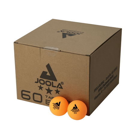 White Background Image: Product image of JOOLA Advanced Training ABS 3-Star Table Tennis Balls. 60 count. #Orange