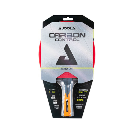 JOOLA Carbon Control table tennis paddle packaging on a white background.