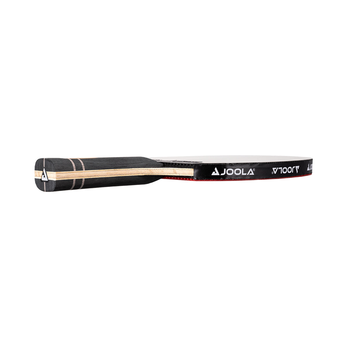 White background, side of the JOOLA Infinity Carbon Table Tennis Racket.