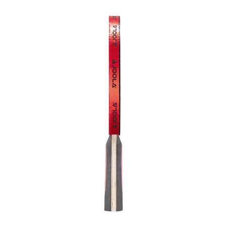 White background, side view of a JOOLA Carbon Pro Table Tennis Racket with Red and Black.