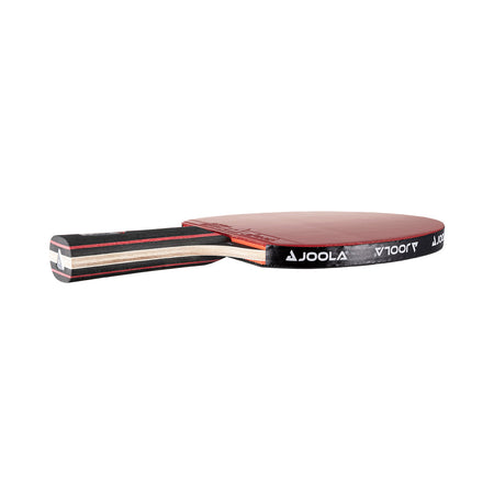White background, JOOLA Table Tennis racket with a red surface.