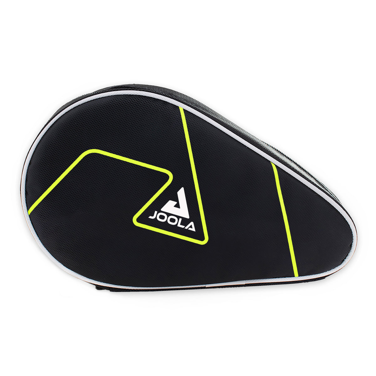 Black and yellow JOOLA table tennis paddle case with JOOLA logo on a white background.