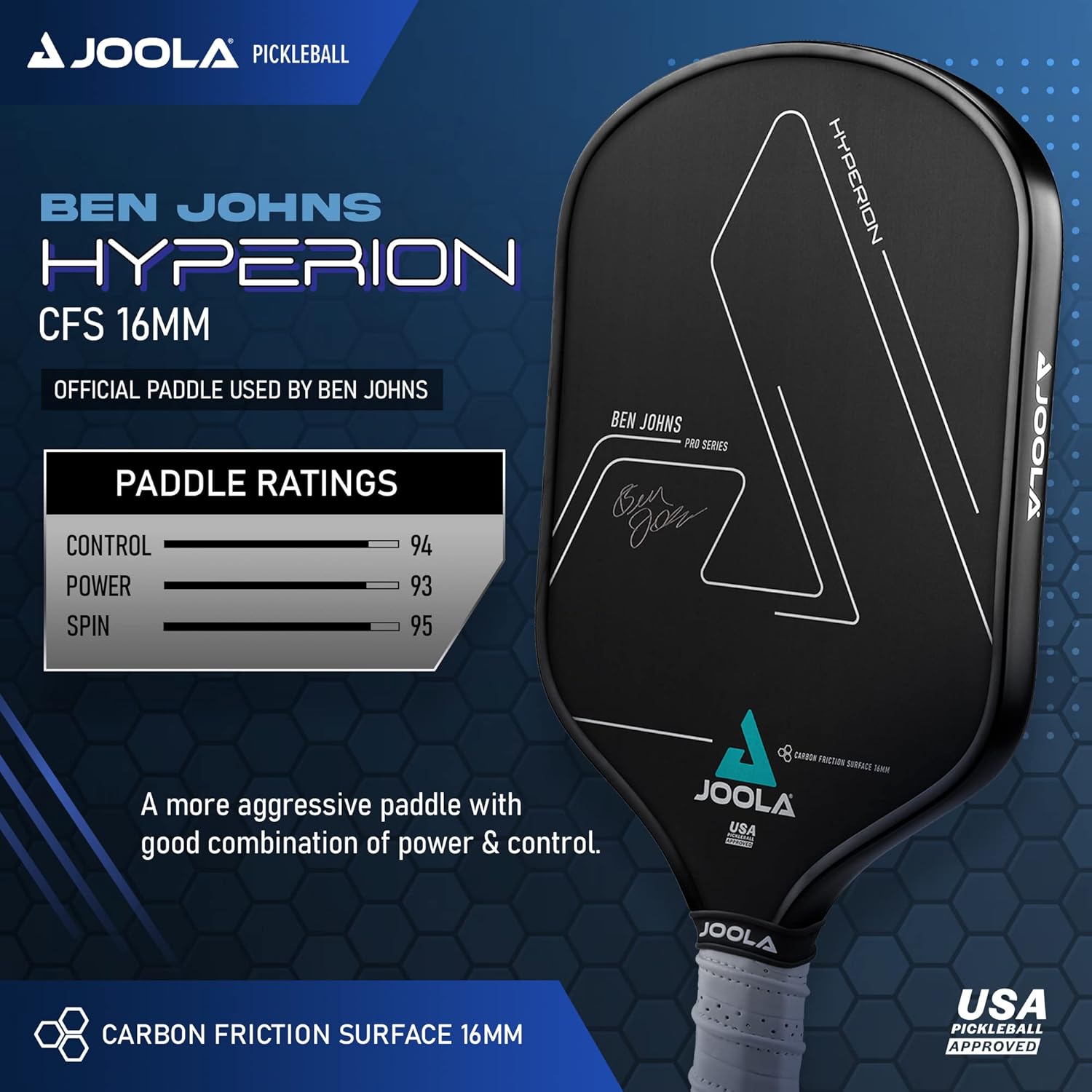 JOOLA Ben Johns Hyperion CFS 16 Pickleball Paddle