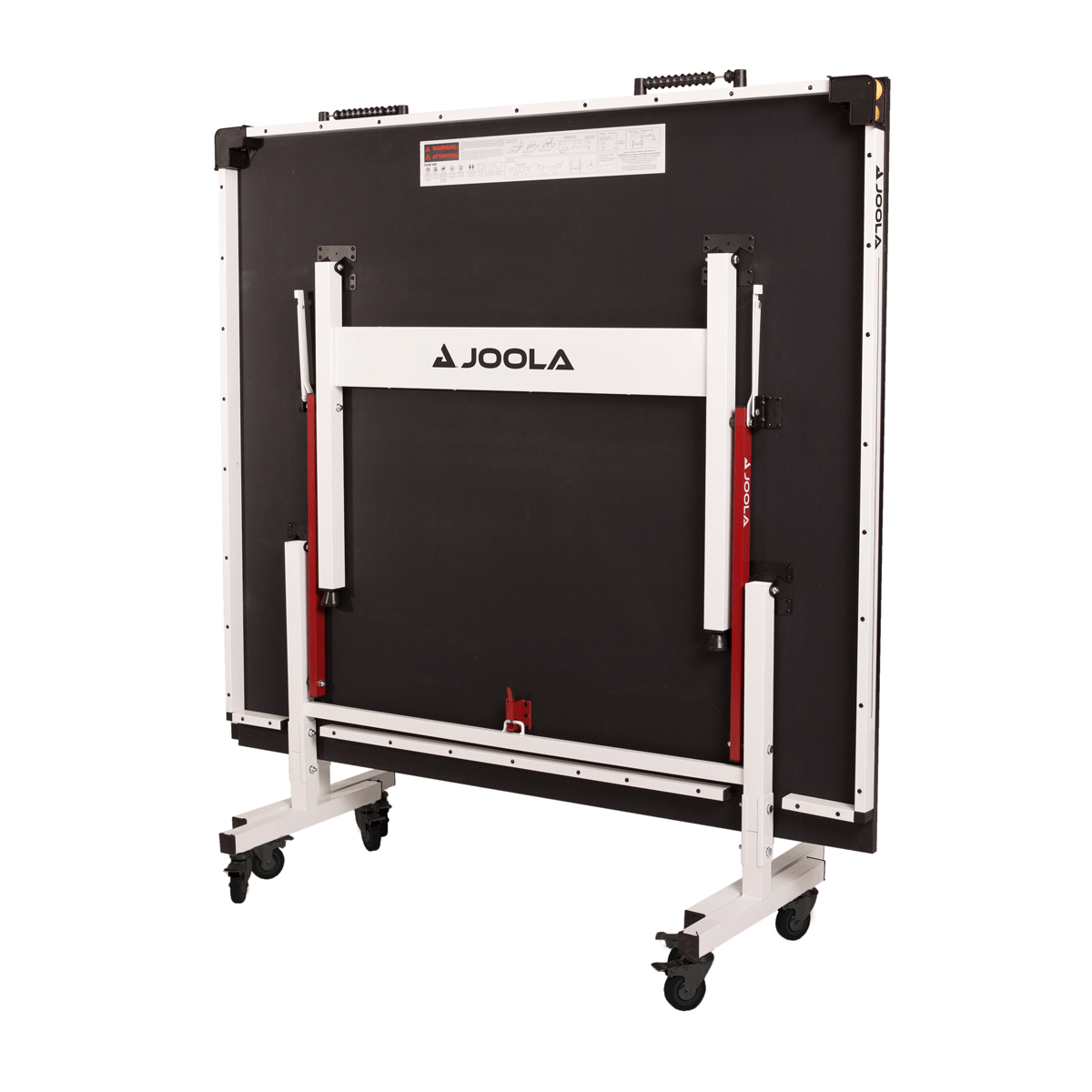 Product Image of the JOOLA Rapid Play 1800 table tennis table folded and upright.