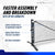 JOOLA pickleball infographic that shows the JOOLA portable pickleball net provides faster assembly and breakdown. Sets up in 5 minutes.