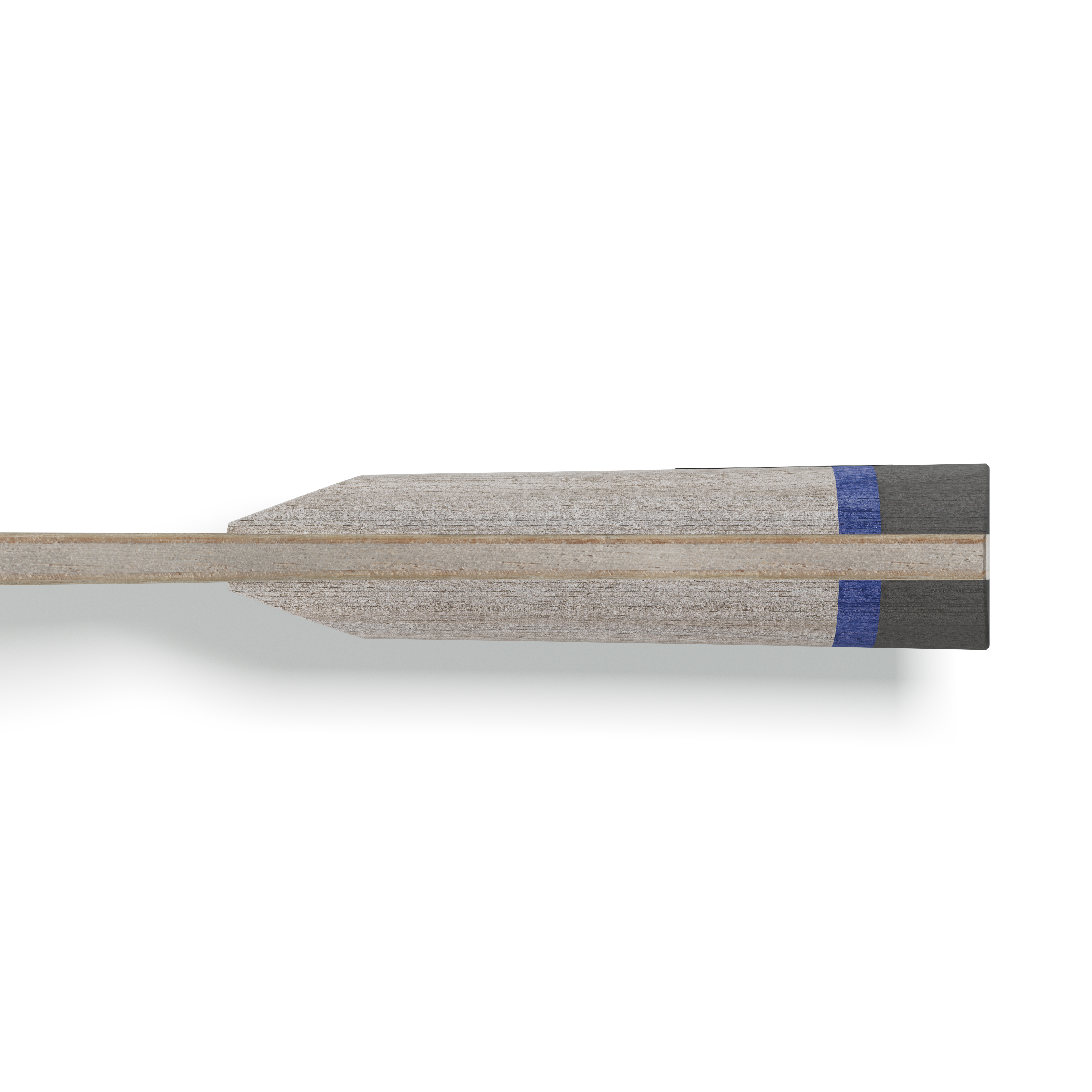 Wooden JOOLA BASELine table tennis racket with a blue stripe on a white background.