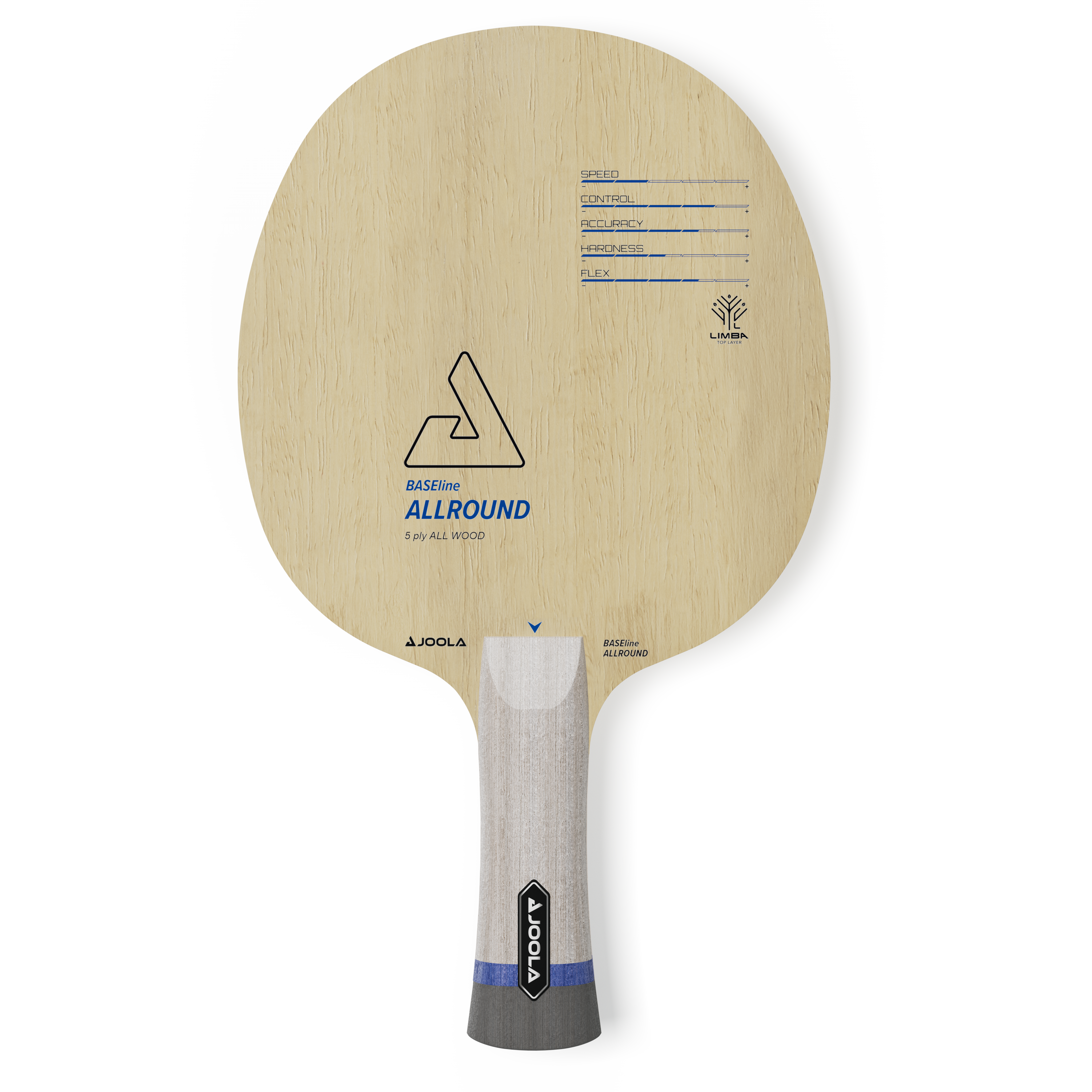 JOOLA BASEline All-Around Table tennis paddle with brand logos on a white background.