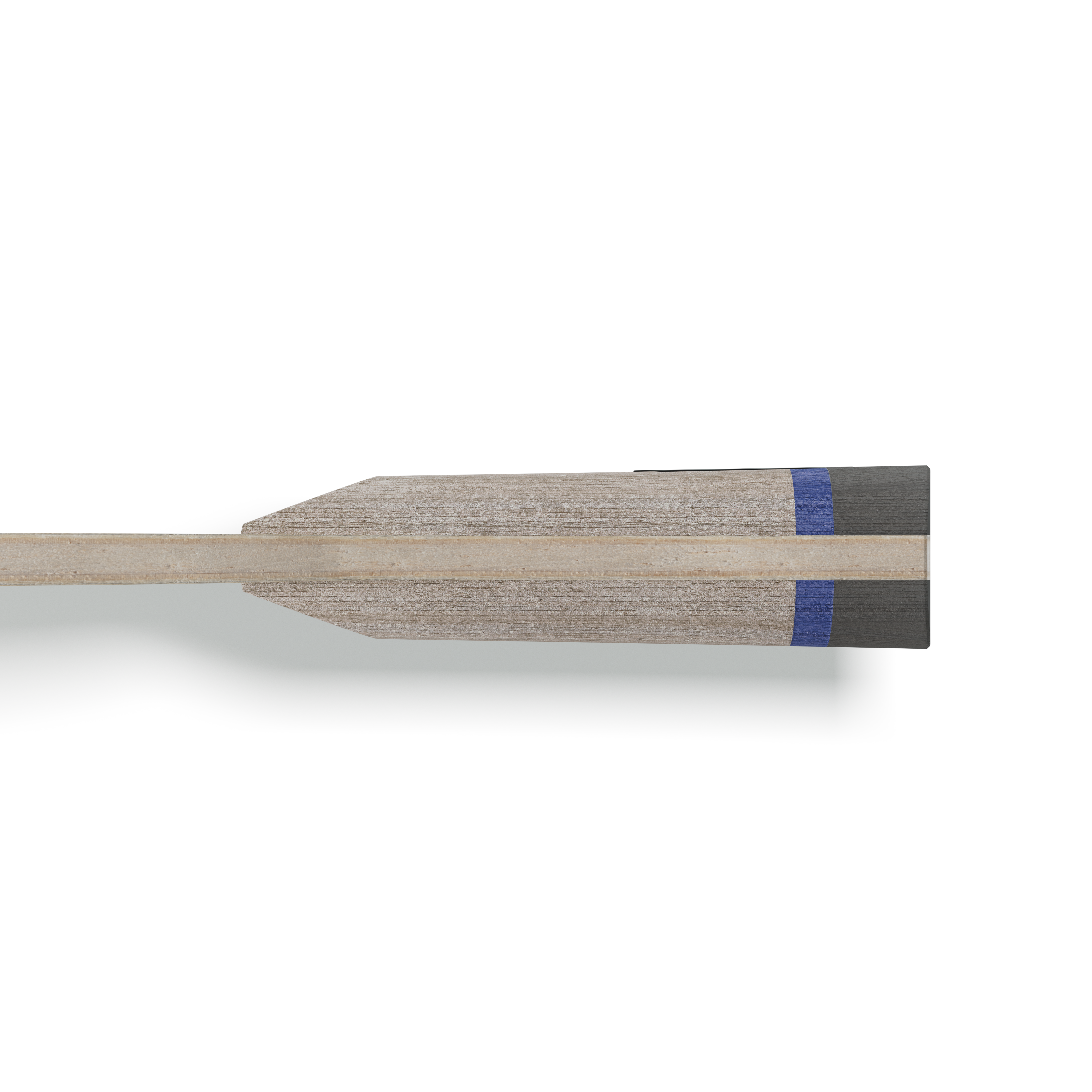 JOOLA BASEline Junior of a wooden table tennis racket with a blue stripe on a white background.