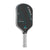 White Background Image: Ben Johns Hyperion C2 Pickleball paddle. Black surface with turquoise lines and Ben Johns' signature. Grey handle and grey edge guard with white JOOLA logo.