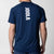 Gray background, navy blue JOOLA Court Short Sleeve Shirt, with white JOOLA logo down the back.