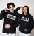 Two models posing in matching JOOLA Graphic Hoodies, Black and White.