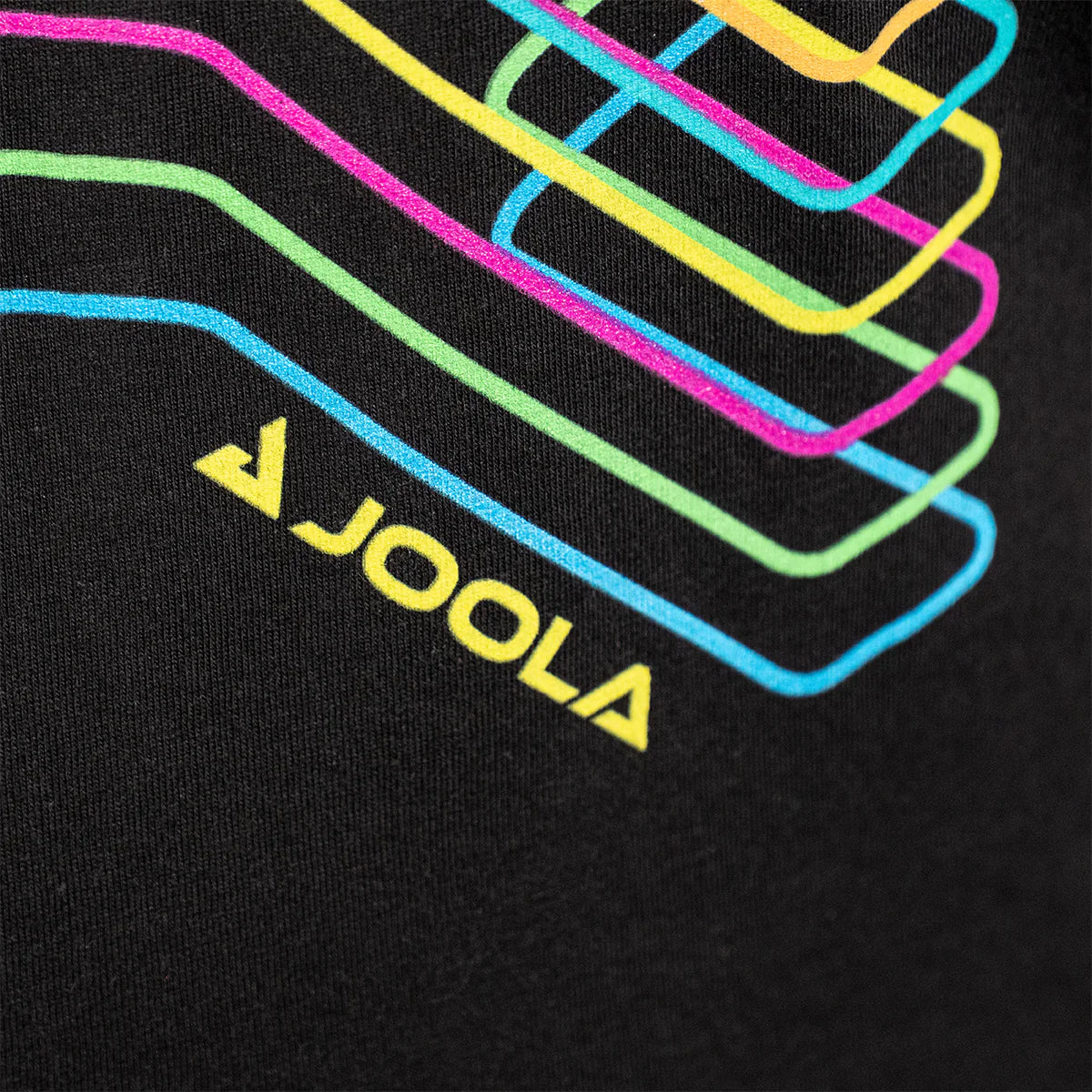 Close up product image of the JOOLA Gen 3 Color Stack t-shirt.
