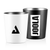 White background, product image of a white and black JOOLA tumbler 2 pack of insulated cups.