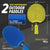JOOLA Table Tennis infographic for the Vivid Outdoor Racket Set. Image shows the size and weight specs for the two paddles.