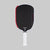 White background, product image of the Agassi x JOOLA Graf Pro pickleball paddle with white handle, black surface and white and red edge guard.