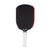 White background, product image of the Agassi x JOOLA Graf Pro pickleball paddle with white handle, black surface and white and red edge guard.