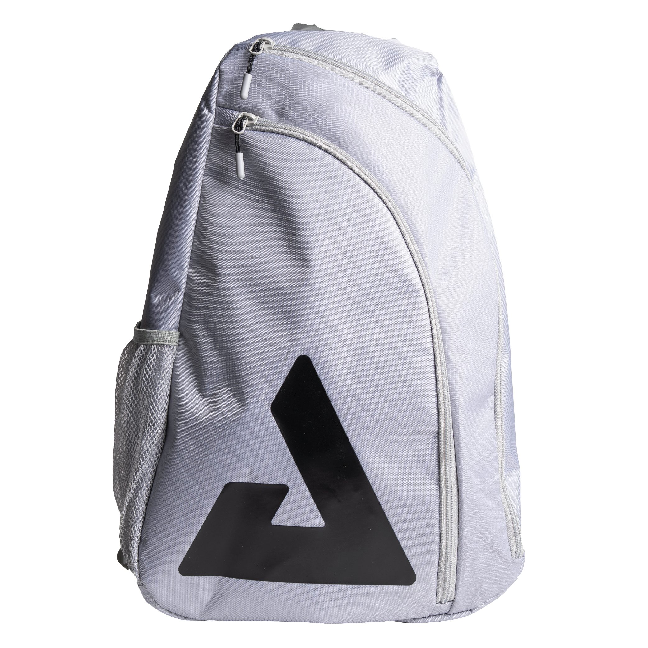 Gray backpack with a black JOOLA Trinity logo on a white background
