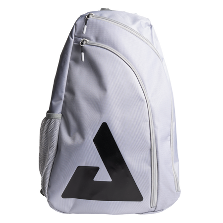 Gray backpack with a black JOOLA Trinity logo on a white background