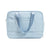 Light blue bag with a handle on a white background