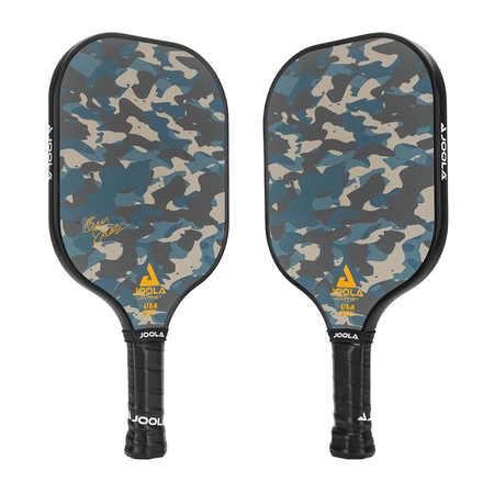 White Background Image: Front (Left) and Back (Right) sides of the JOOLA Journey Camo Pickleball Paddle. #Camo