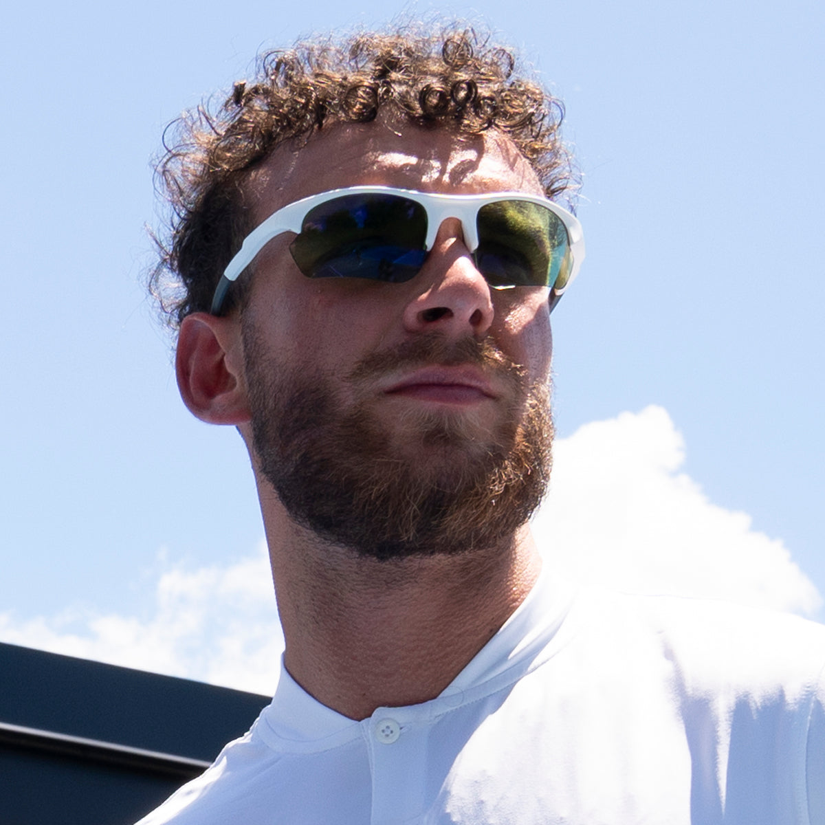 Side view of the JOOLA RJX Enhance glasses, matte black.