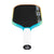 The JOOLA Perseus Summer Daze Pickleball paddle with black surface, orange, blue, green and yellow color gradient on the rim, and white handle on a white background.