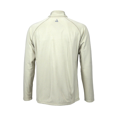Product photo showing the back of the JOOLA Victory Quarter Zip Jacket in Cream #Cream