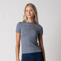 NAVY HEATHER-Women's Club Short Sleeve