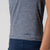 Close up image of the raised JOOLA logo on a Women's Club Short Sleeve Shirt. Navy Heather.