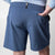 Close up on the back of a pair of JOOLA Men's Woven Shorts, Blue with 7-inch inseam.